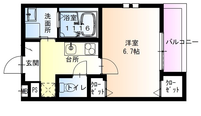 フジパレス住吉東の間取り