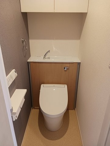 落ち着いた色調のトイレです