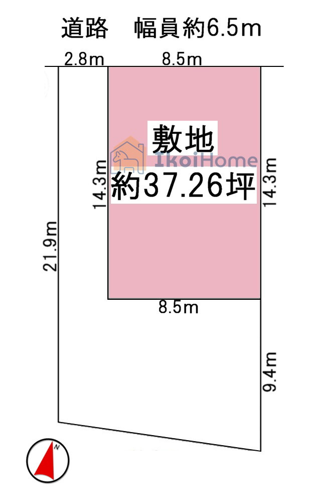 神戸市西区春日台１丁目　土地の土地図|●年中無休：当日予約可●敷地約37.26坪ございます！閑静な住宅街でとても静かです！