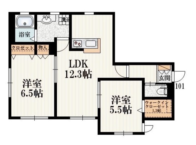 Patio千歳台の間取り|★振分2LDK★