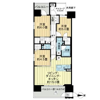 ラシュレ大阪同心の間取り