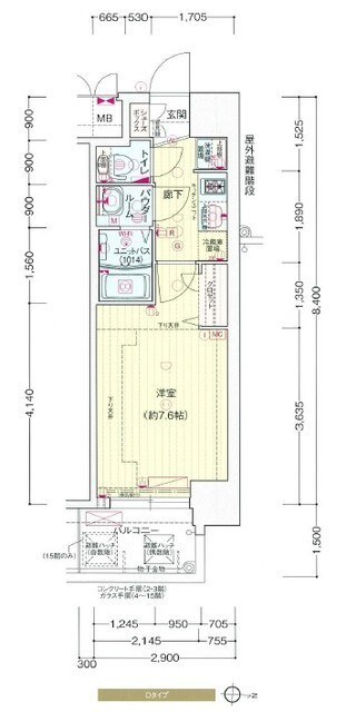 プレサンス堺筋本町センティスの間取り