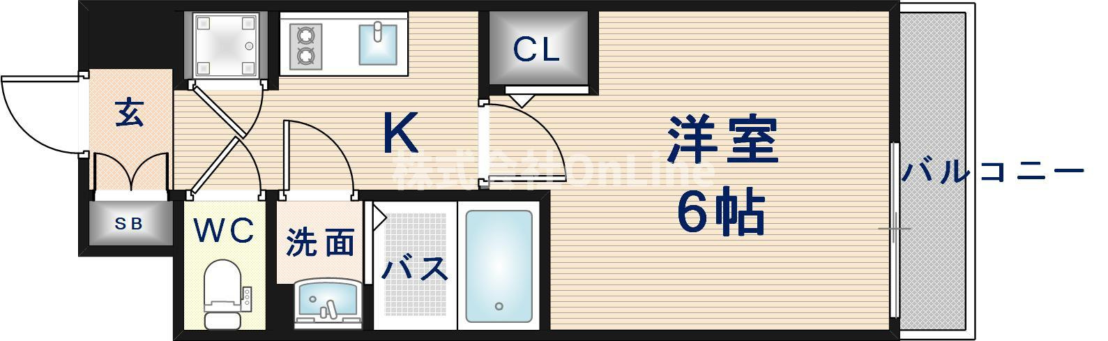 東大阪市菱江３丁目の賃貸マンションの間取り