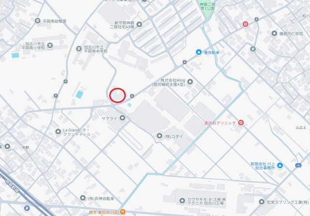 万葉ハイツ東加古川　　中古マンションの地図