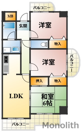 ロサノ・S・北豊中の間取り