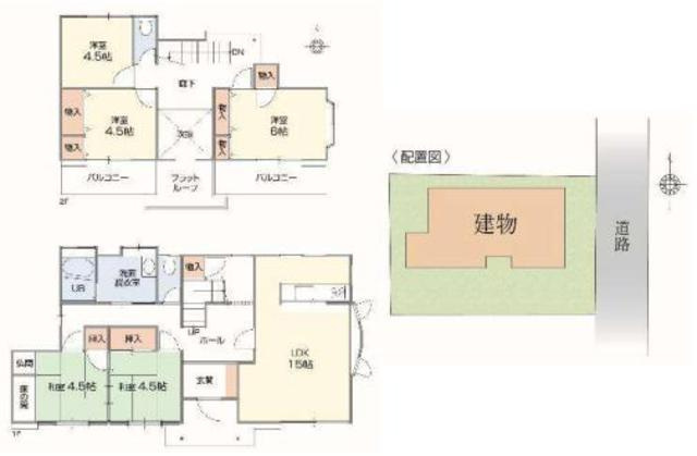東松山市西本宿　中古売戸建の間取り
