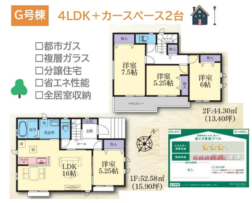 綾瀬市深谷中2丁目　全7棟　G号棟の間取り|便利な仕様設備も豊富にラインナップされた４LDKのお住まい。
経験豊富なスタッフが丁寧に不動産情報のご案内を致しますので、安心してお任せ下さい。