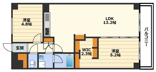 日商岩井中津マンションの間取り