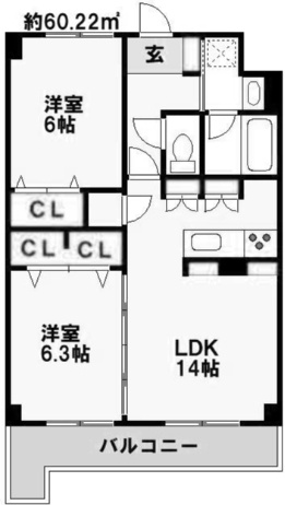 ニューガイア高野の間取り