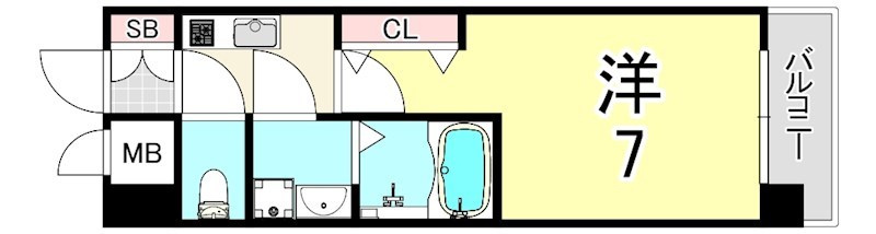 大阪市西淀川区野里２丁目の賃貸マンションの間取り