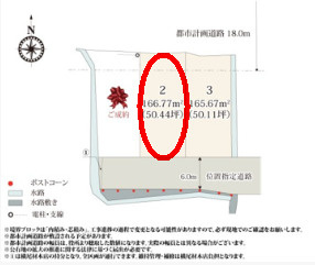 ワイウッドコート前橋市箱田町第8期　2号棟の区画図|駐車場2台ご用意しています！
並列駐車なので、車の出し入れもしやすいですよ！