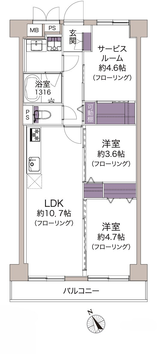 グリーンキャピタル門前仲町の間取り