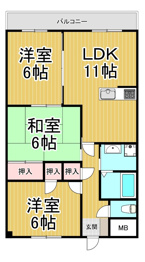 フローラルハイツ大道P2の間取り