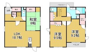 南鈴原３丁目貸家の間取り