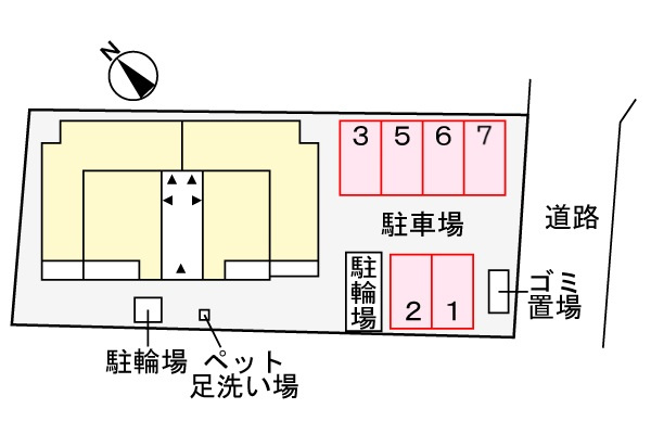 東羽衣６丁目アパートの区画図