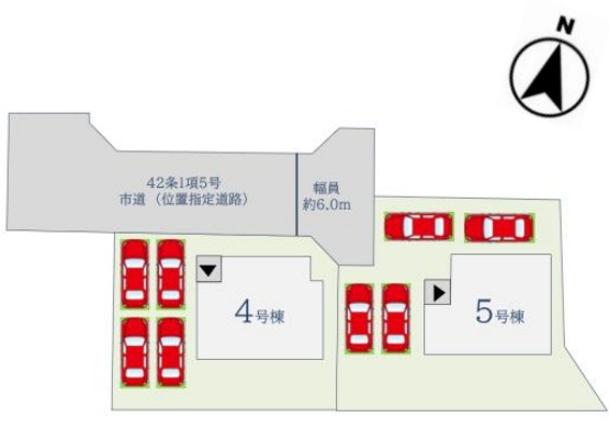 神埼市神埼町田道ケ里5期2区画 4号棟の区画図