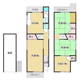 寝屋川市点野貸家の間取り