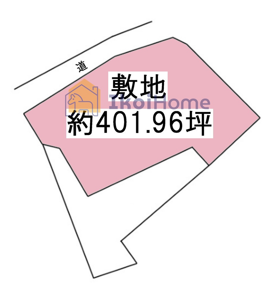 神戸市西区神出町宝勢　土地の土地図|～ご見学に関して～平日や夜間でもご案内可能。決まったお時間で身動きが取れない方も臨機応変に対応します敷地約401坪で広々！現在は古家、倉庫もあります！畑も付いています！