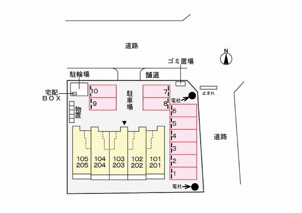 ルヴェ　ソン　ヴェールの駐車場