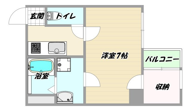 大阪市淀川区木川西４丁目の賃貸マンションの間取り