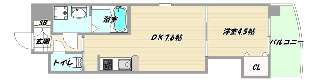 大阪市淀川区木川東４丁目の賃貸マンションの間取り