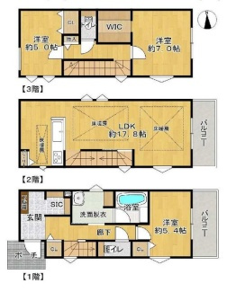 尼崎市蓬川荘園　新築一戸建ての間取り|2号地