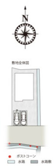 ワイウッドコート前橋市箱田町第8期　3号棟の区画図|駐車場2台ご用意しています！
並列駐車なので、車の出し入れもしやすいですよ！