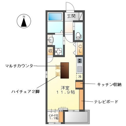 名古屋市東区出来町２丁目のアパートの間取り