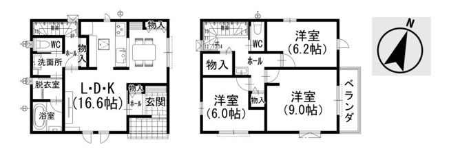 【間取り】 | 葵区瀬名中央4丁目　新築戸建　C区画