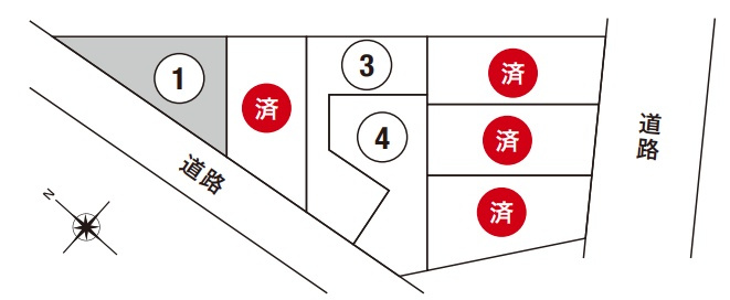 尼崎市西昆陽　新築一戸建ての区画図|全７区画