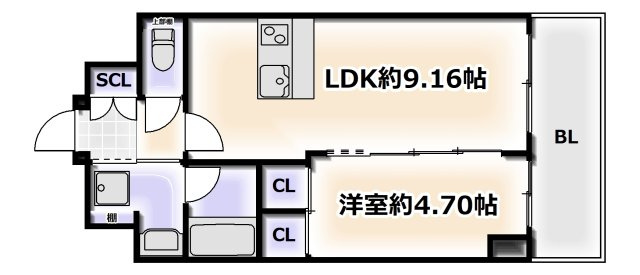【間取り】 | プレジオ恵美須
