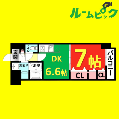 フローラ　名古屋市賃貸　仲介手数料無料の間取り