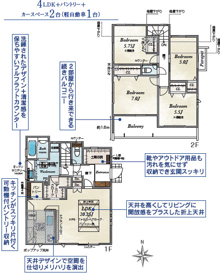 戸建 小平市天神町３丁目の間取り|2号棟
