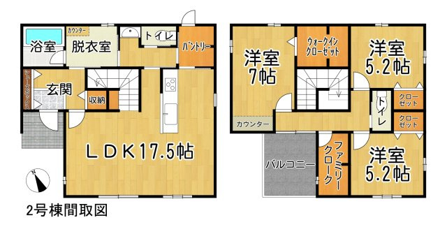 半田市白山町9期　2号棟の間取り|○●間取り図●○