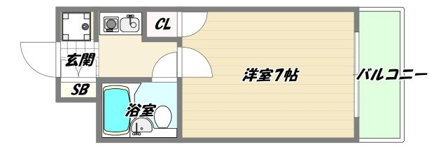 大阪市東淀川区東中島１丁目の賃貸マンションの間取り