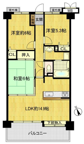 【間取り】 | ☆リベール加古川南Ⅱ
