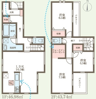 ■枚方市牧野本町　第1期　新築一戸建ての間取り|2号地
