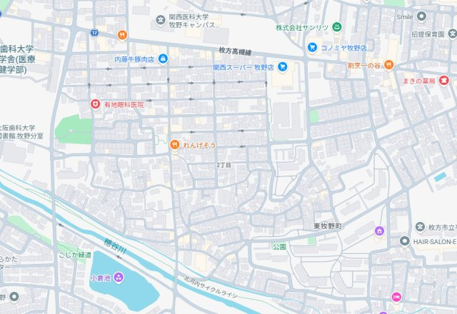 ■枚方市牧野本町　第1期　新築一戸建ての地図