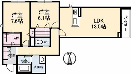 ベレオガーデンズ福富西の間取り