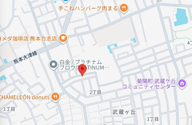 アイパッソの家／菊池郡菊陽町武蔵ヶ丘2丁目1号地の地図