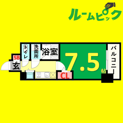 エスリード上前津テルツェ　名古屋市賃貸　仲介手数料無料の間取り