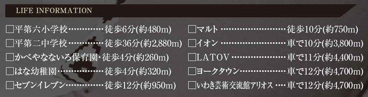 【新築戸建】　いわき市平中神谷4期の周辺|周辺案内