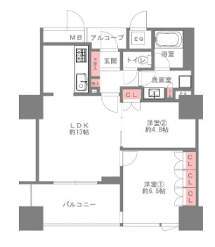 シエリアタワーなんばの間取り