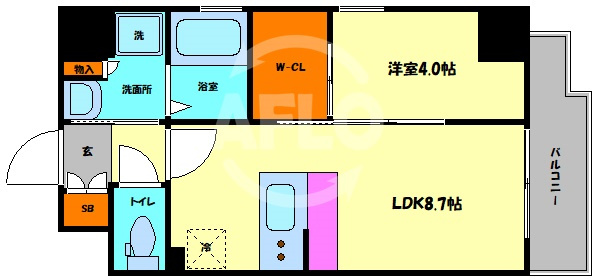 シーズンフラッツ大手前の間取り|シーズンフラッツ大手前　間取り