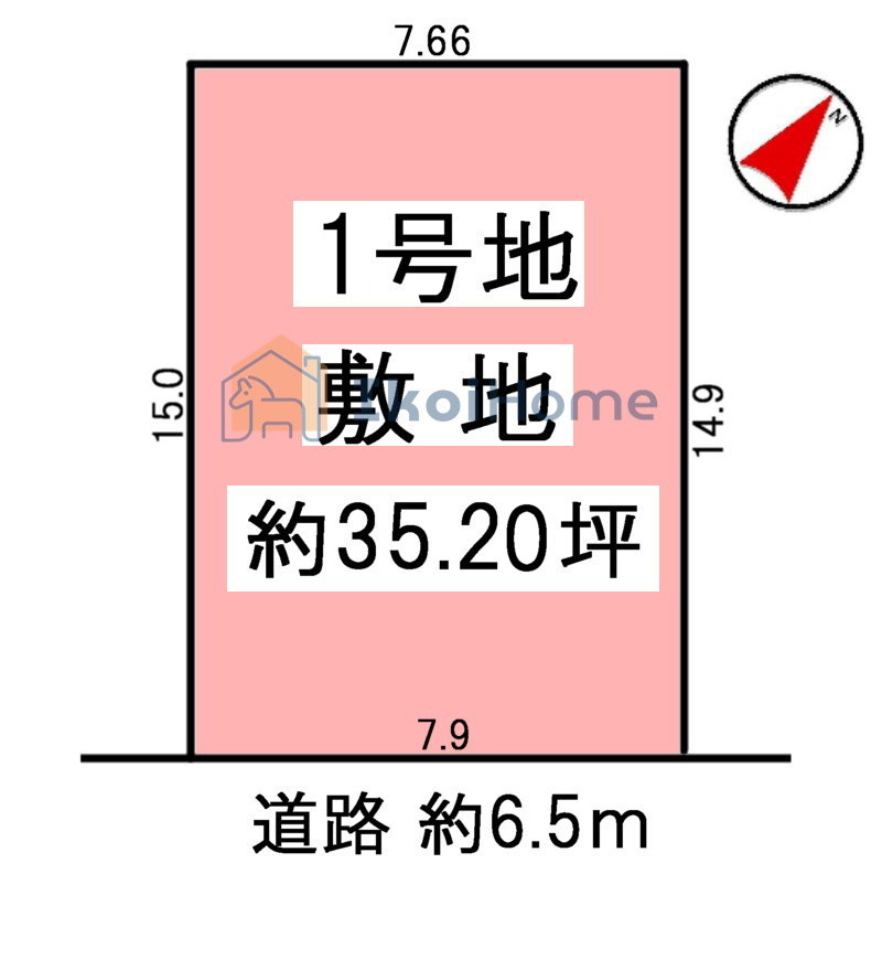 神戸市西区狩場台２丁目全２区画１号地　土地の土地図|●年中無休：当日予約可●前面道路との高低さがなく、入出庫もしやすいです。