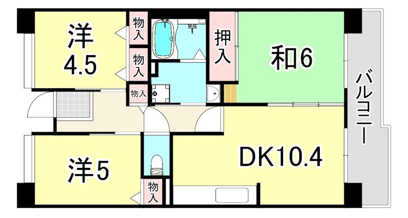 URパークタウン西武庫　4号棟の間取り