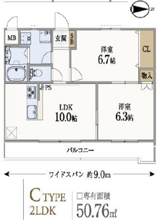 神戸市垂水区五色山２丁目のアパートの間取り