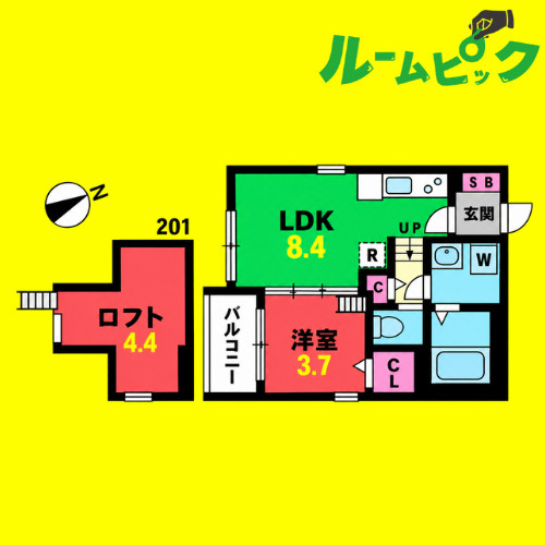 スヴニール伝馬　名古屋市賃貸　仲介手数料無料の間取り