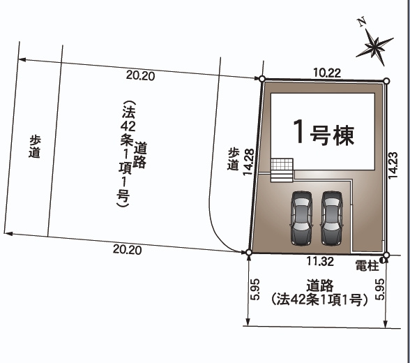クレイドルガーデン周南市今住町第1　1号棟の区画図