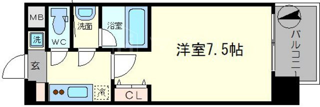 スプランディッド難波Ⅱの間取り
